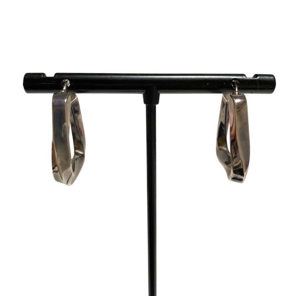 Bottega Veneta 925 Triangle Twist Earrings, Silver, Women's